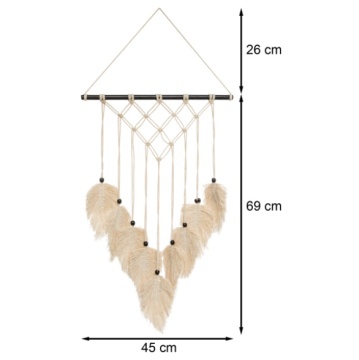 Decoratiune de perete "Safari" macrame , Atmosphera, 68 cm, lemn si bumbac - Img 6