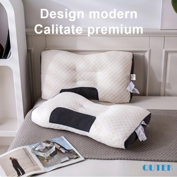 Perna ortopedica pentru dormit ajustabila QUTEK®️, fibre respirabile, cu fermoar, pentru Gat si Suport Cervical, 3 Zone de Confort, lavabila, Ideala pentru dormitul lateral, spate sau stomac, 70x45cm - Img 4