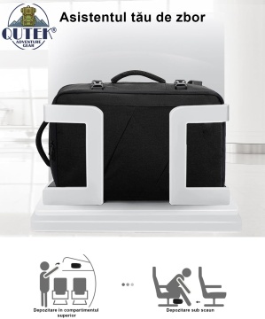 Rucsac de călătorie 30L, bagaj de cabină avion, tip troller, compatibil laptop 15.6”, unisex, negru, QUTEK - Img 2