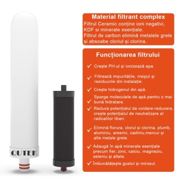 Set 2 filtre pentru filtrul de apa AquaVivifica, bloc carbune activ, elimina impuritatile, metalele grele, trateaza apa, elimina clorul, alba - Img 4