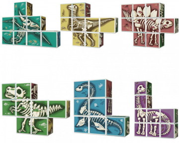 Set de constructie magnetic educational QuTek Dino cu carduri de invatare - Img 3