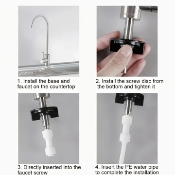 Baterie pentru filtre si purificatoare de apa, QuTek, din inox cu cartus ceramic, conectare rapida de 1/4 - Img 4