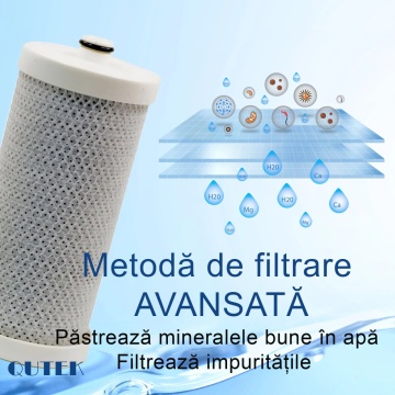 Cartus filtrant, rezerva, pentru filtru de apa robinet cu afisaj digital, Ideal pentru bucatarie si bai, 7 straturi filtrare, elimina impuritatile, trateaza apa, reduce clorul, gustul, mirosul, QUTEK - Img 2