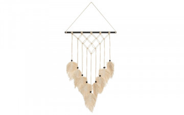 Decoratiune de perete "Safari" macrame , Atmosphera, 68 cm, lemn si bumbac - Img 1