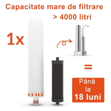 Set 2 filtre pentru filtrul de apa AquaVivifica, bloc carbune activ, elimina impuritatile, metalele grele, trateaza apa, elimina clorul, alba - Img 5