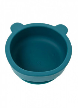 Set hranire bebelusi si copii QuTek, pentru diversificare din silicon BPA free, 6+ luni, farfurie, bol, bavetica, tacamuri, canuta cu pai, albastru marin - Img 7