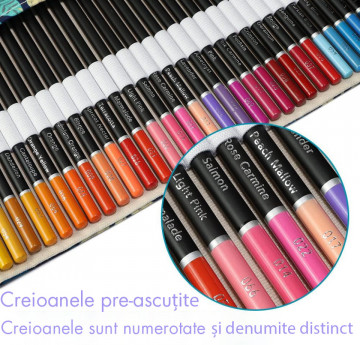Set profesional 76 de piese, creioane colorate cu accesorii pentru desen si schite, QuTek - Img 3