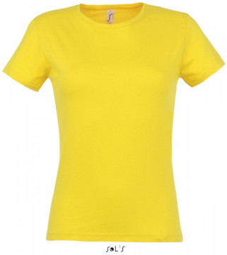 Tricou Simplu Femei, Model Elegant, 100% bumbac, gold - Img 1