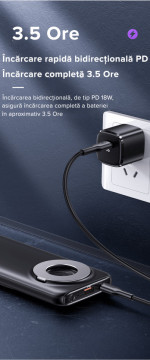 Baterie externa LQT Fortis-171, 10.000 mAh, cu incarcare wireless fast charge PB62 QC3.0+PD20W, Samsung, iPhone,Huawei,Xiaomi - Img 7
