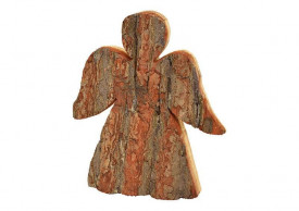 Decorațiune Înger din Scoarță de Lemn Natural, Stil Rustic, 19x23x4 cm - Img 2