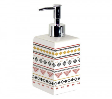 Dispenser sapun lichid cu model tradistional, alb, 7x7x17.2 cm
