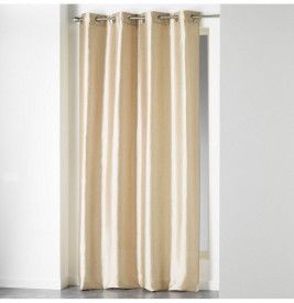 Perdea lucrata pe inele tip capse, 140 x 240 cm, Shantung Uni, Douceur d'intérieur - Img 1