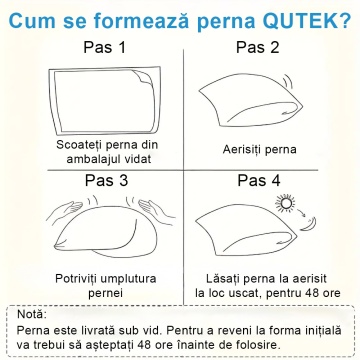 Perna ortopedica pentru dormit ajustabila QUTEK®️, fibre respirabile, cu fermoar, pentru Gat si Suport Cervical, 3 Zone de Confort, lavabila, Ideala pentru dormitul lateral, spate sau stomac, 70x45cm - Img 6