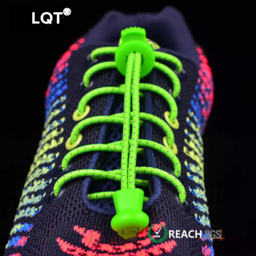 Sireturi Elastice reflectorizante LQT cu sistem NO TOUCH cu Locker, verde - Img 2