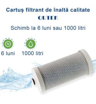 Cartus filtrant, rezerva, pentru filtru de apa robinet cu afisaj digital, Ideal pentru bucatarie si bai, 7 straturi filtrare, elimina impuritatile, trateaza apa, reduce clorul, gustul, mirosul, QUTEK - Img 4