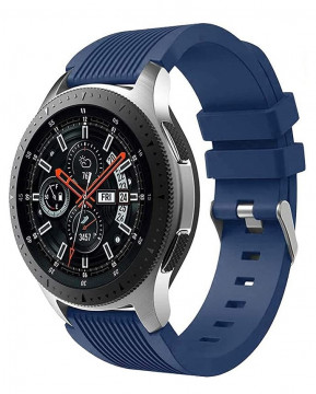 Curea silicon LQT 20mm compatibila cu Samsung Galaxy Watch 4 Active 3 Gear Sport S3 Frontier 20mm 22mm, blue navy - Img 1