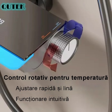 Set de dus QUTEK DeLuxe cu para dreptunghiulara, afisaj digital, iluminare led, montare perete, 4 functii de curgere a apei, dus tip ploaie, dus de mana, design modern, sistem de dus, crom - Img 6