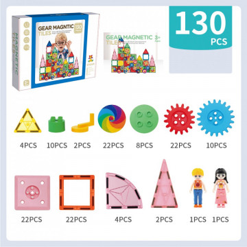 Set Educativ si Creativ QuTek "Logical Thinking" magnetic, cu 130 piese, invatare creativă, set pentru baieti si fete - Img 6