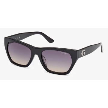 Ochelari de Soare Dama, GU00203-H, Rama Geometrica Neagra, Lentile Smoke Gradient, 56x18x140mm - Img 5