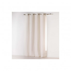 Perdea lucrata pe inele tip capse, 140 x 260 cm, microfibra, culoare naturala, Douceur d'intérieur - Img 2