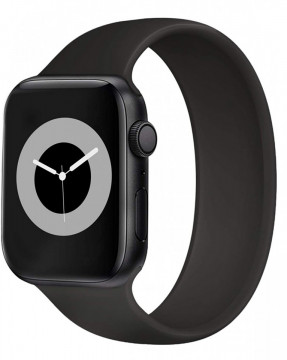 Curea silicon LQT solo loop , pentru Apple Watch 3/2/1, Apple Watch 7/6/5/4/3 Display 42/44/45 mm, Negru - Img 1