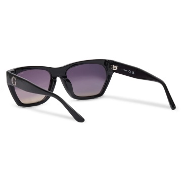 Ochelari de Soare Dama, GU00203-H, Rama Geometrica Neagra, Lentile Smoke Gradient, 56x18x140mm - Img 2