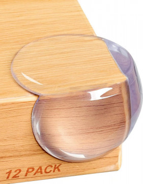 Set 12 protectii colturi, QuTek, forma rotunda, Silicon, Transparent - Img 1