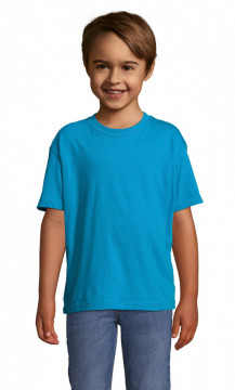 Tricou pentru copii simplu, Regent, 100% bumbac, aqua - Img 1