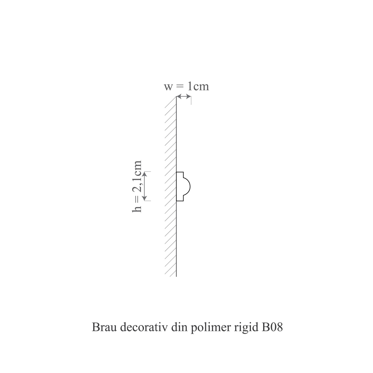Brau decorativ din polimer rigid B8 - 2.1x1x200 cm - 1 | YEO
