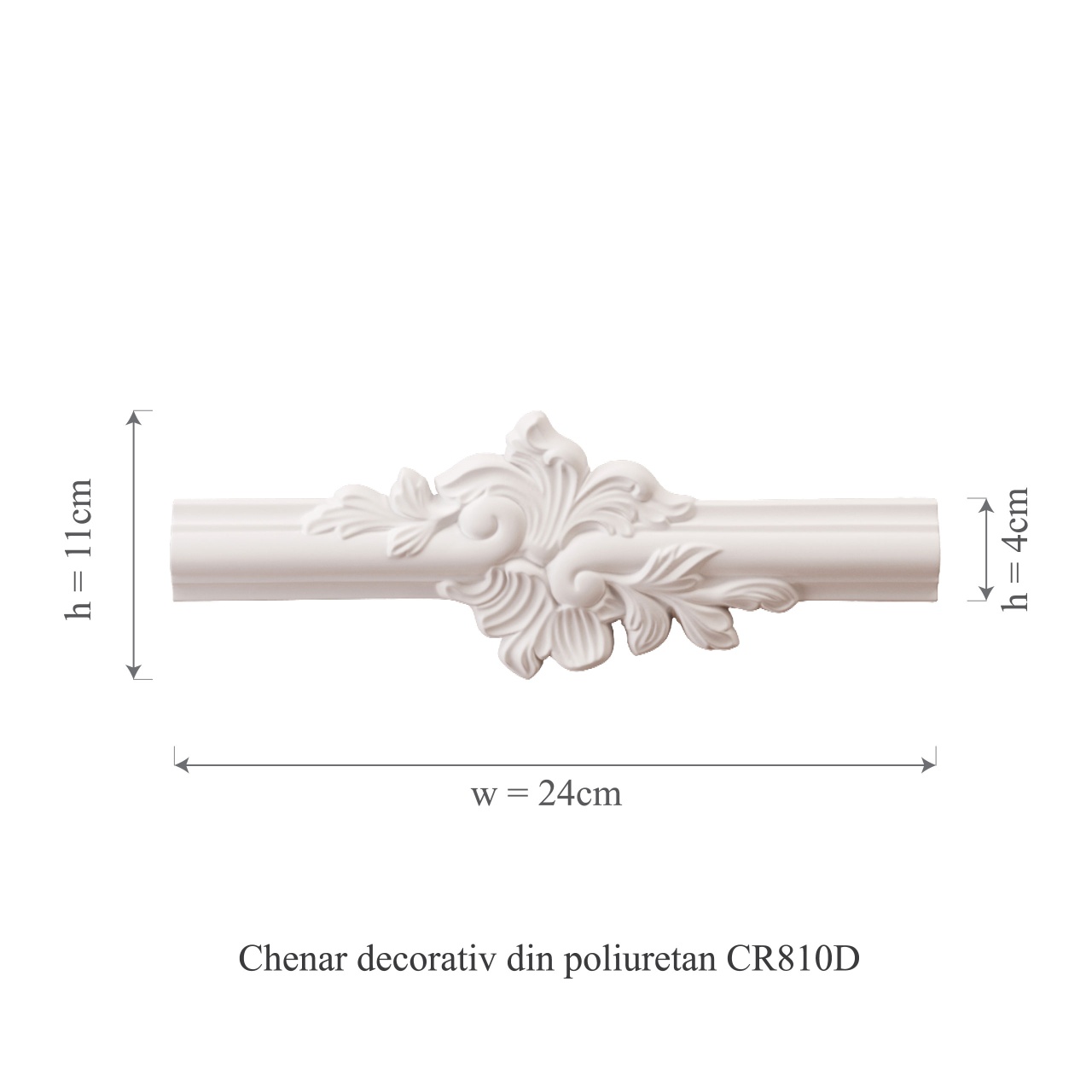 Chenar decorativ din poliuretan CR810D - 11x2x24 cm - 2 | YEO