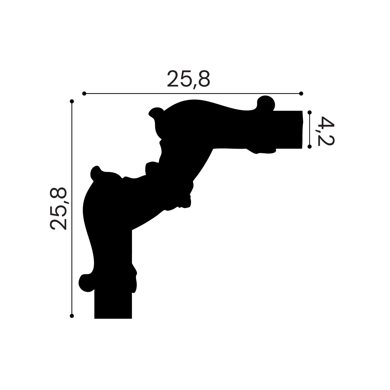 Chenar din poliuretan, Manavi, B17-2 - 25.8x25.8x1.7 cm — imaginea 2