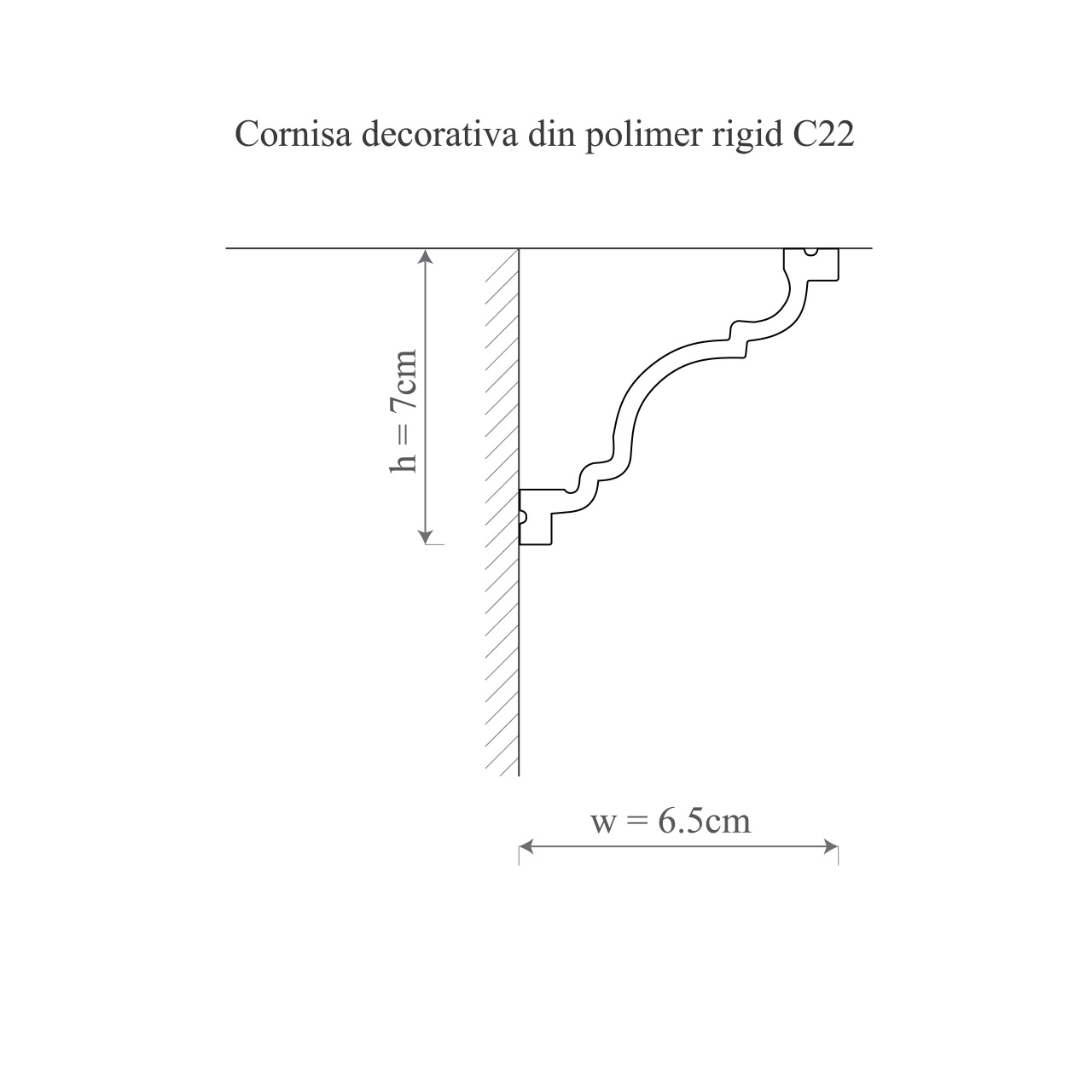 Cornisa decorativa C22 - 6.5x7x200 cm - 1 | YEO
