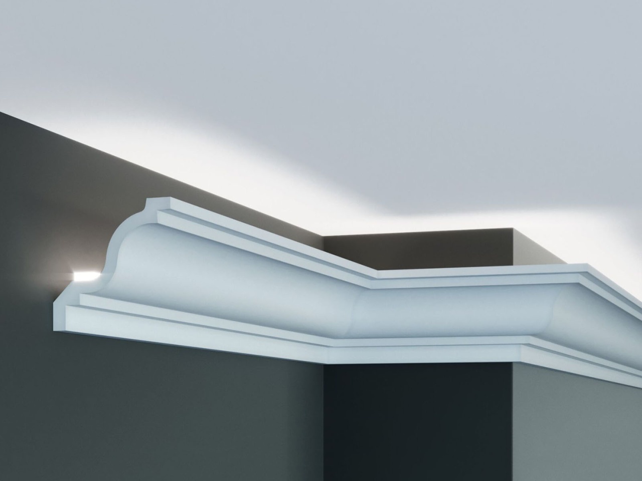 Cornisa decorativa din poliuretan Flexibil P855F - 9.1x9.1x200 cm - 1 | YEO