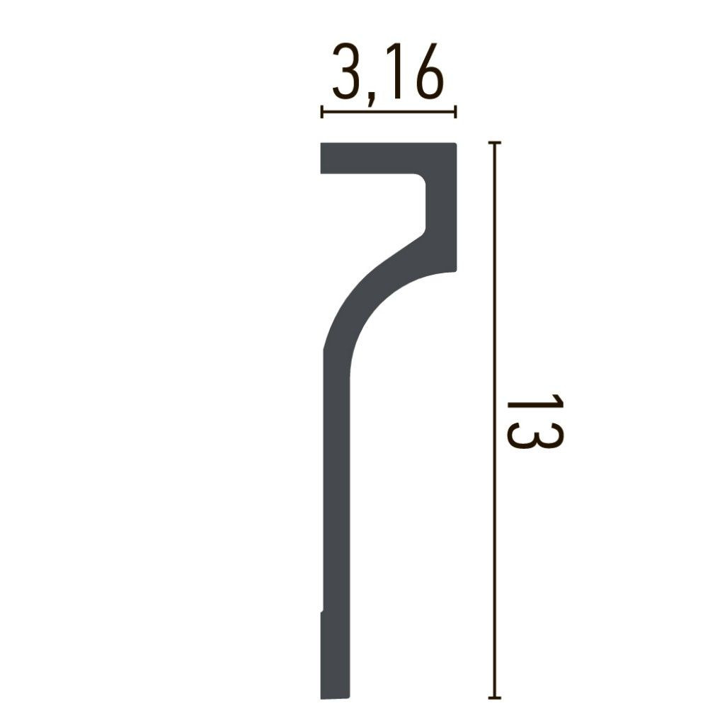 Cornisa decorativa din poliuretan P895 - 13x3.16x200 cm - 2 | YEO