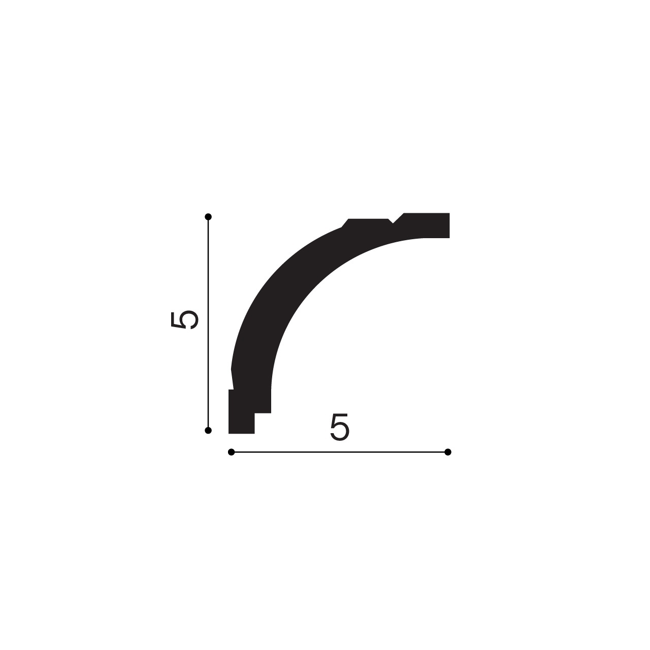 Cornisa polimer rigid, Manavi, C4 - 5x5x200 cm — imaginea 2
