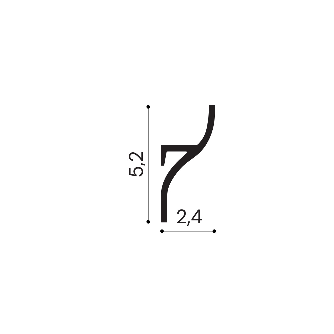 Cornisa polimer rigid, Manavi, ES10 - 5.2x2.4x200 cm — imaginea 2