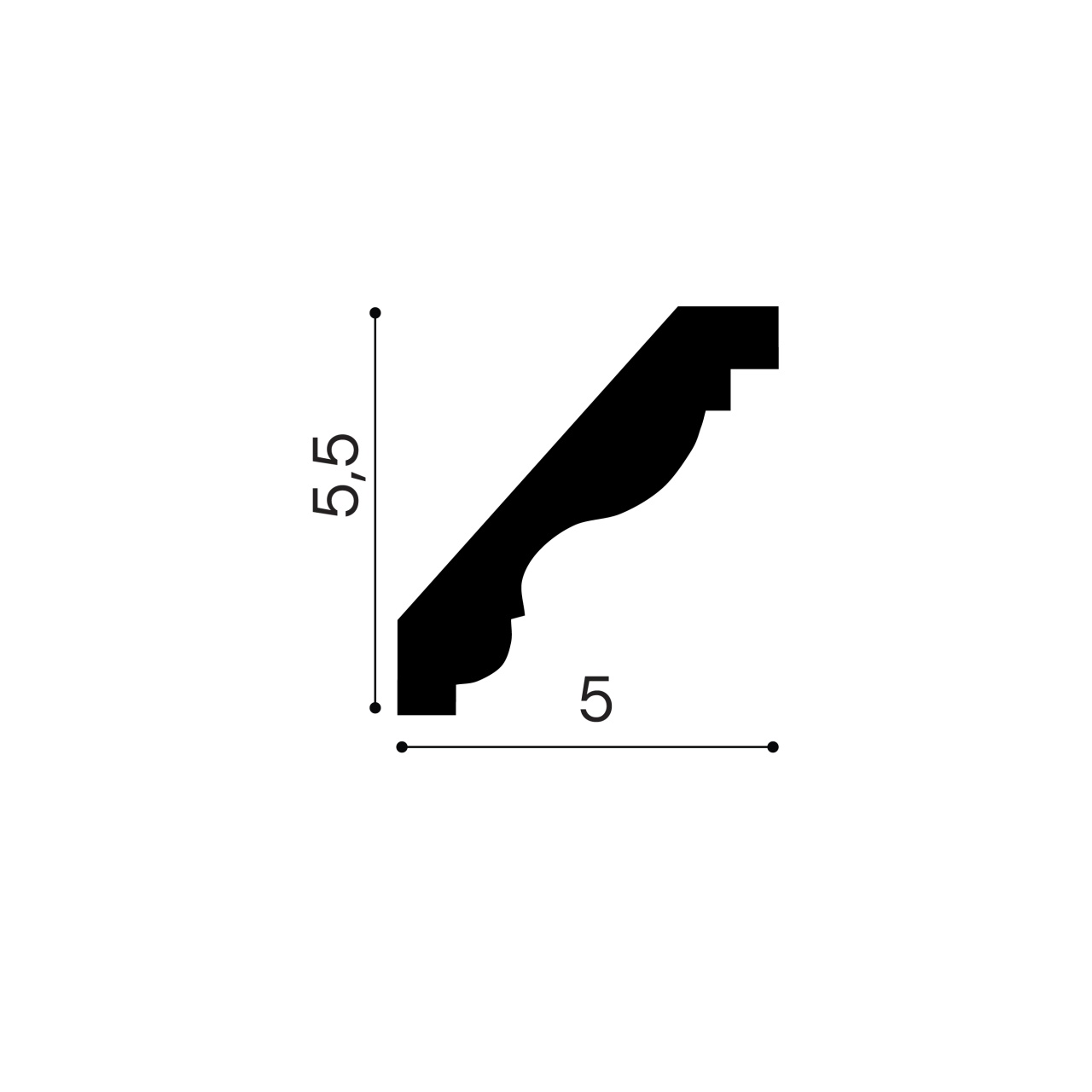 Cornisa poliuretan flexibil, Manavi, P904F - 5.5x5.5x200 cm — imaginea 2