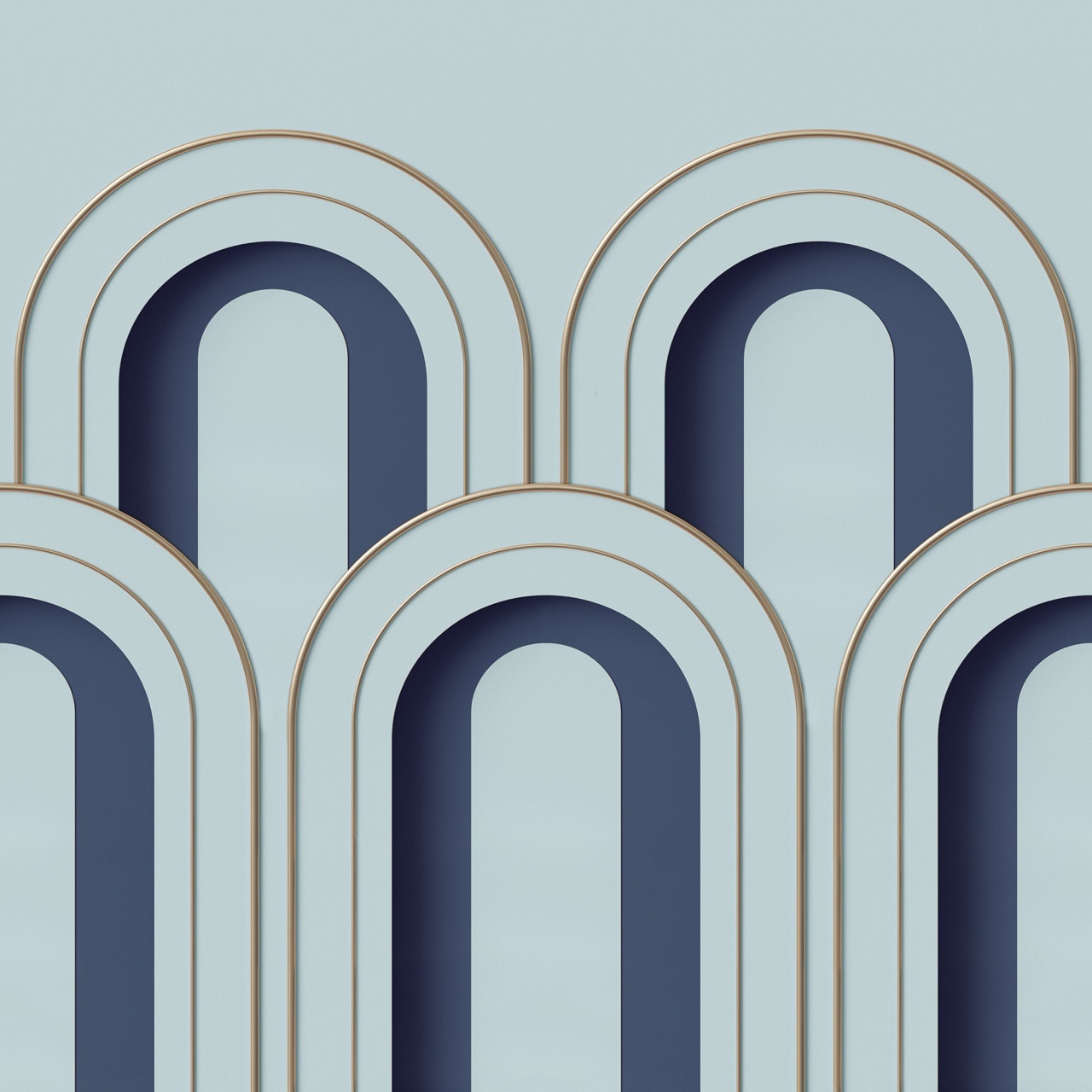 Fototapet, 3D Arch Deco, Blue, Dormitor, Rebel Walls - 5