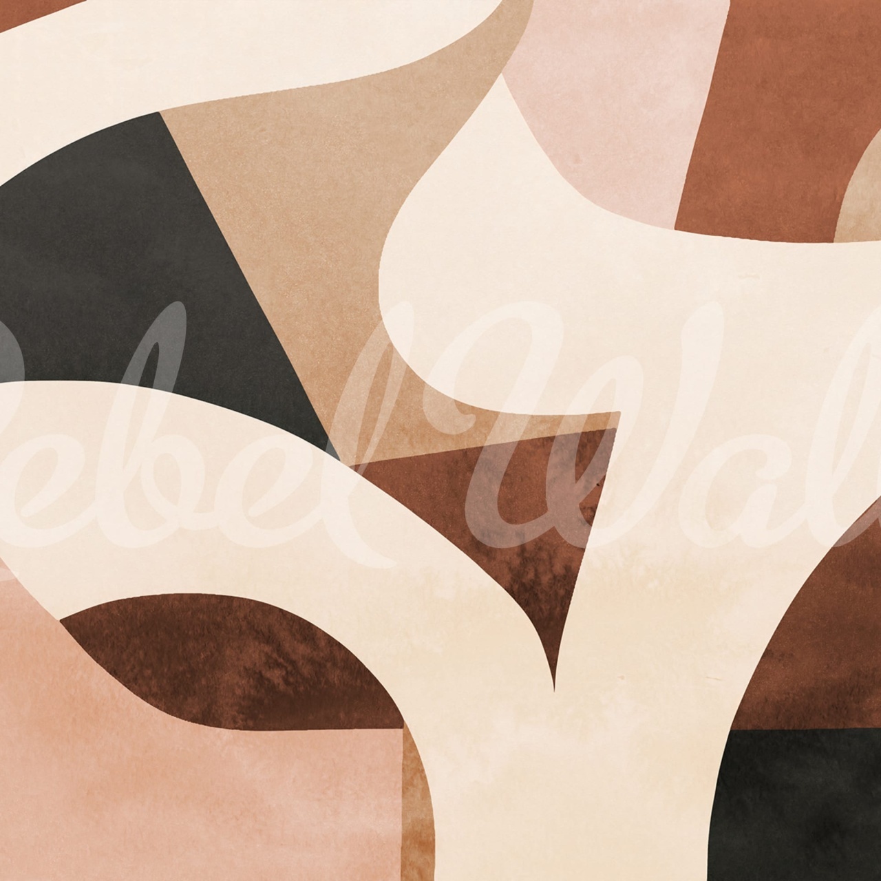 Fototapet, Abstract Curves, Brown, Rebel Walls - 2