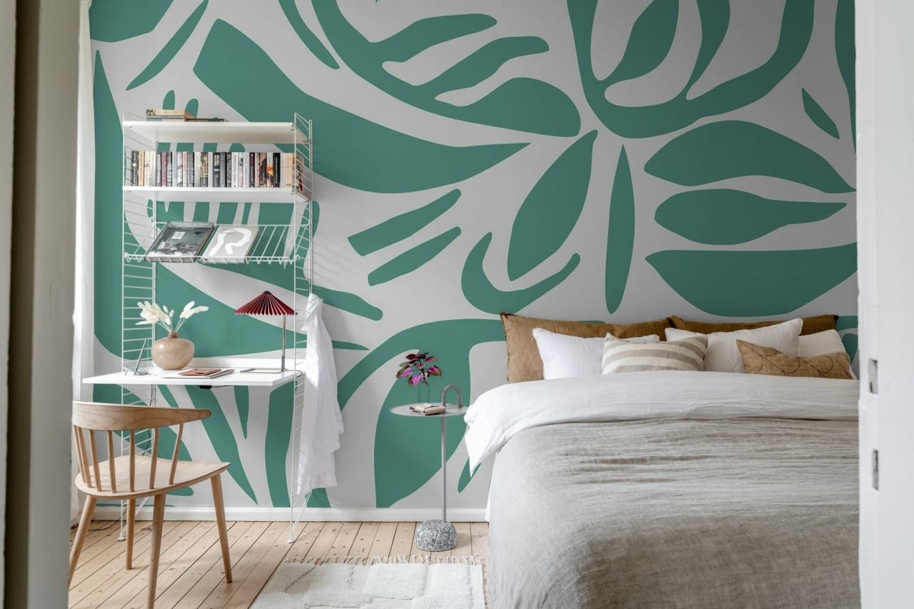 Fototapet, Abstract Leafs, Turquoise, Rebel Walls - 3