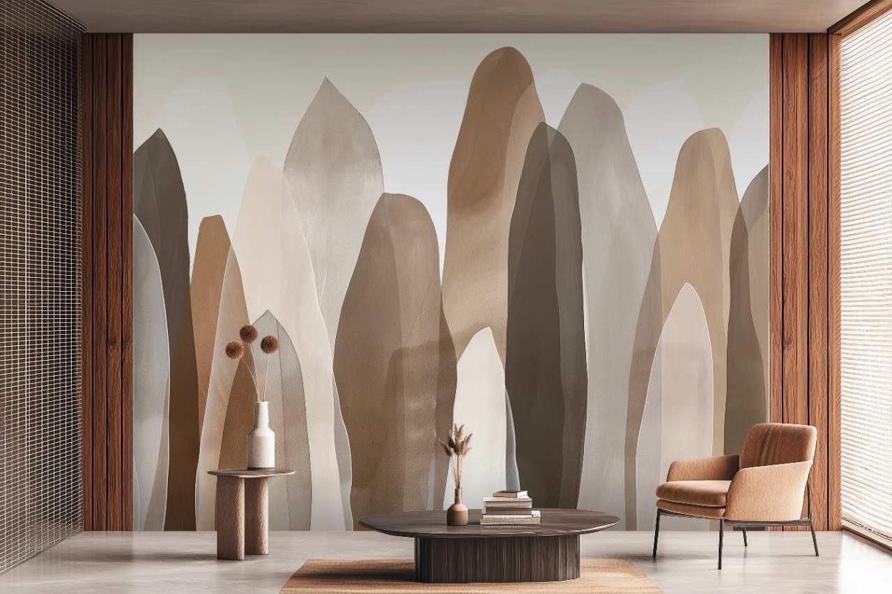 Fototapet Abstract Marron et Beige Petale Rêve MP203 — imaginea 2