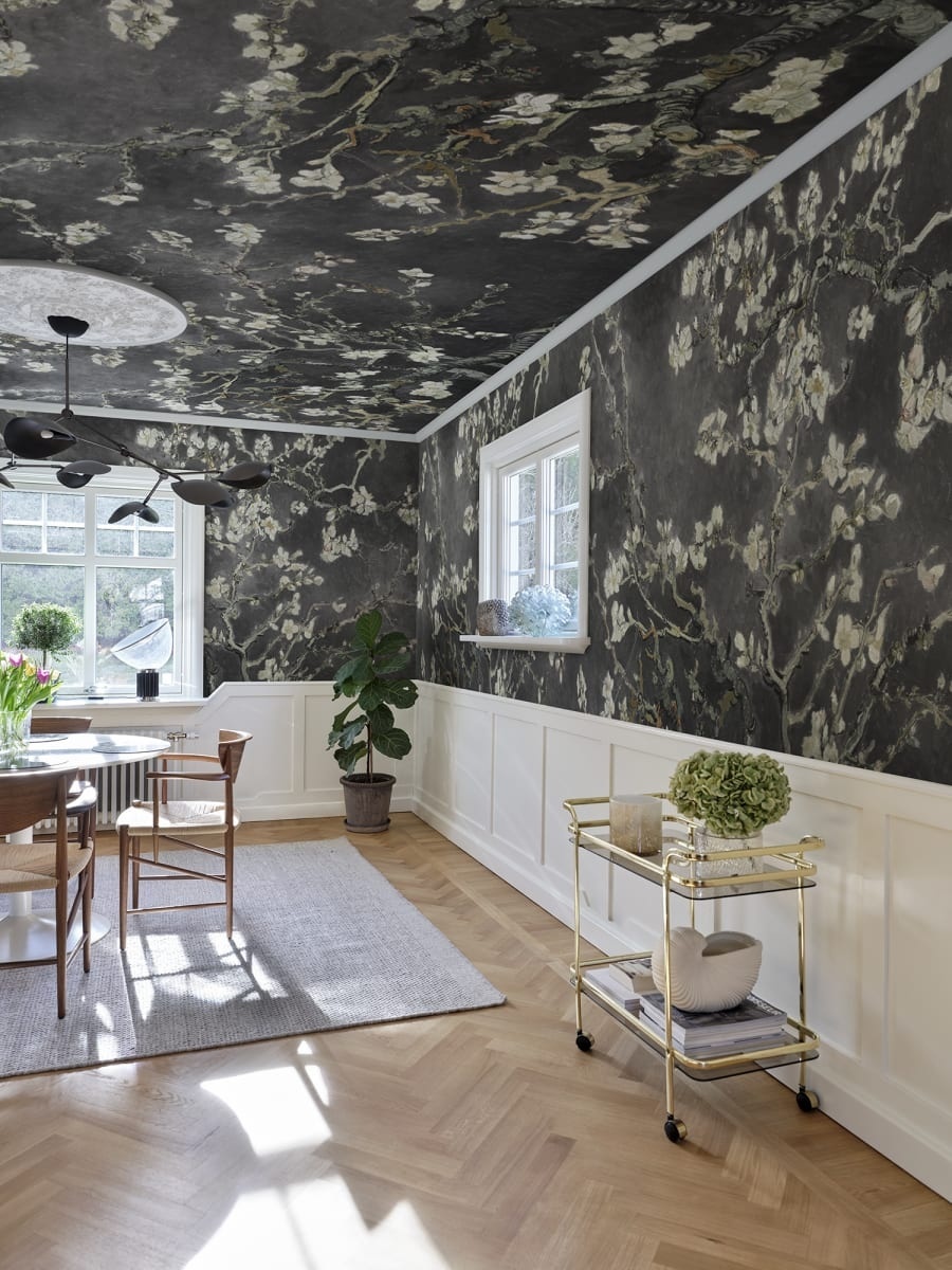 Fototapet, Almond Blossom, Black, Rebel Walls