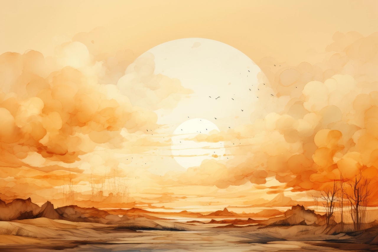 Fototapet Artistic Montagne et Ciel Soleil Rêve MS108