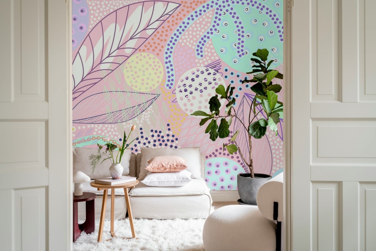 Fototapet, Artsy Leafs, Pink, Rebel Walls - 3