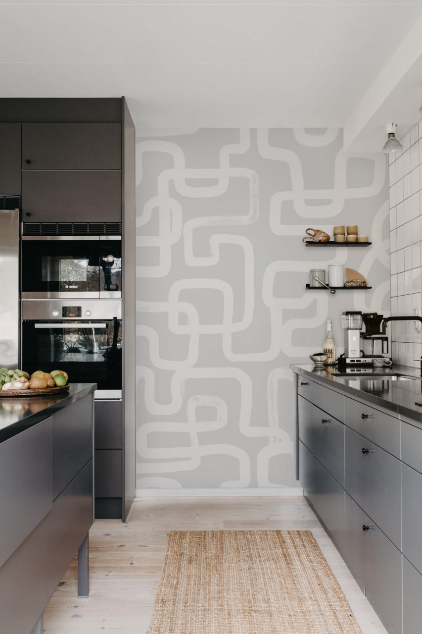 Fototapet, Artzy Lines, Gray, Rebel Walls