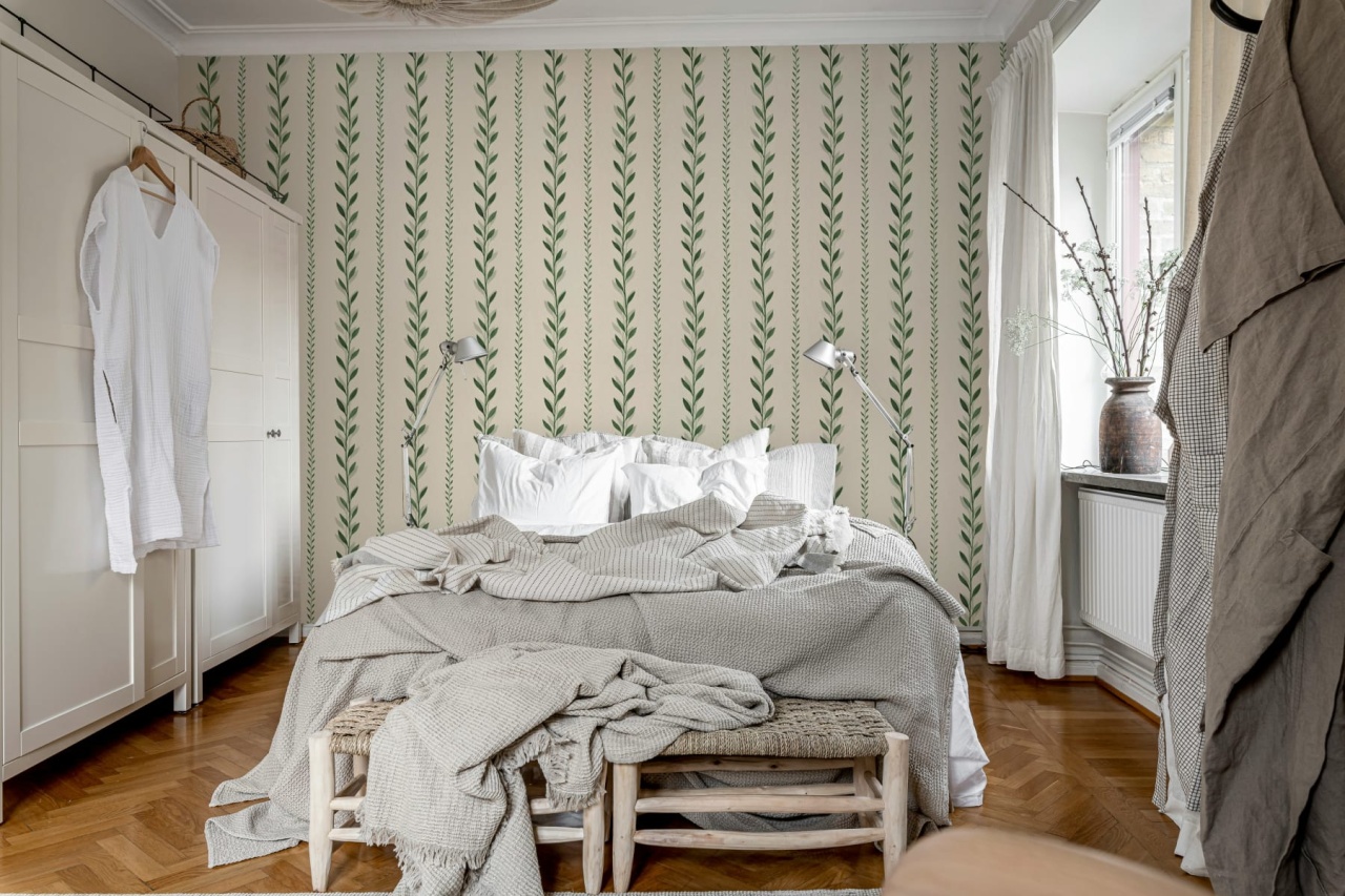 Fototapet, Bayleaf Stripe, Green, Rebel Walls - 3