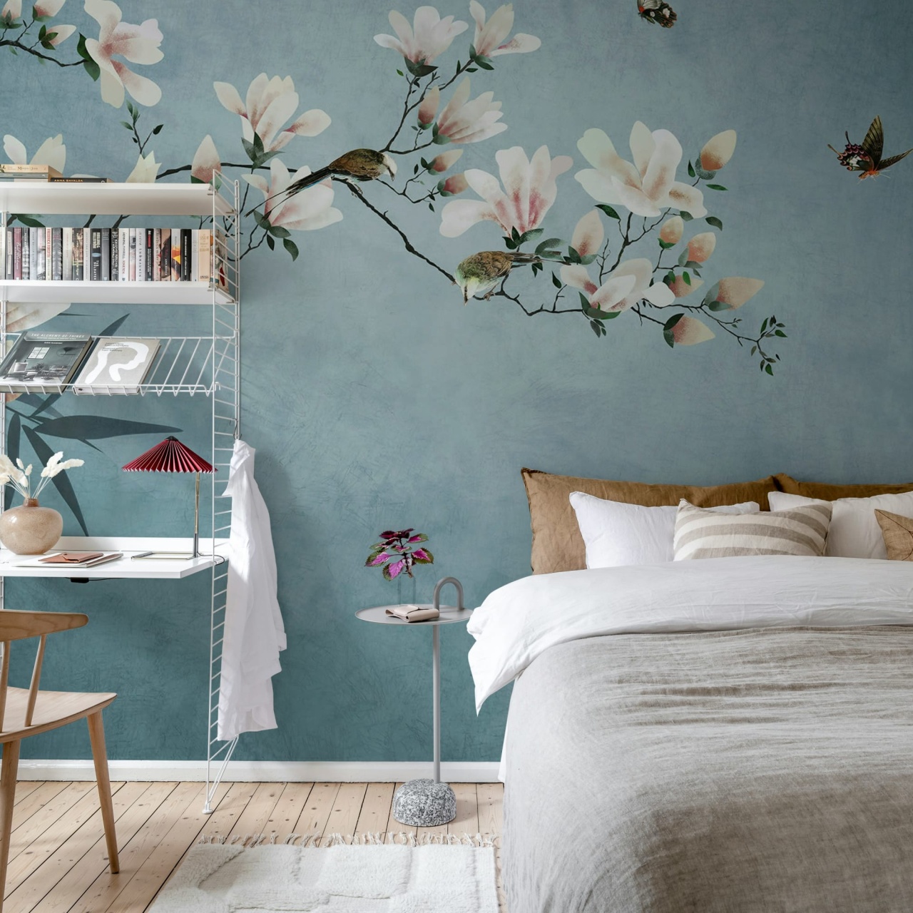 Fototapet, Bird Branch, Blue, Rebel Walls - 3