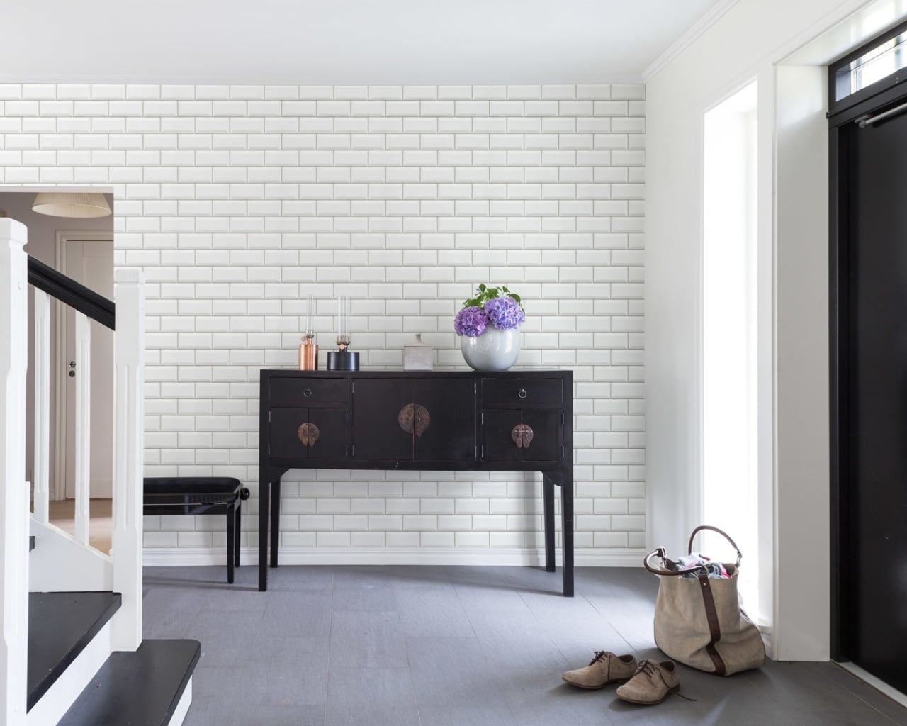 Fototapet, Bistro Tiles, White, Rebel Walls
