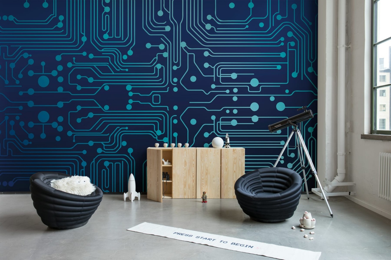 Fototapet, Circuit Board, Blue, Rebel Walls