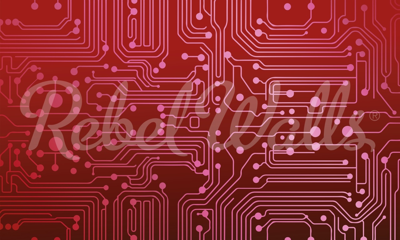 Fototapet, Circuit Board, Red, Rebel Walls - 2